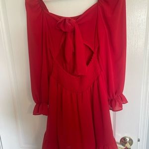 Red women’s dress worn once